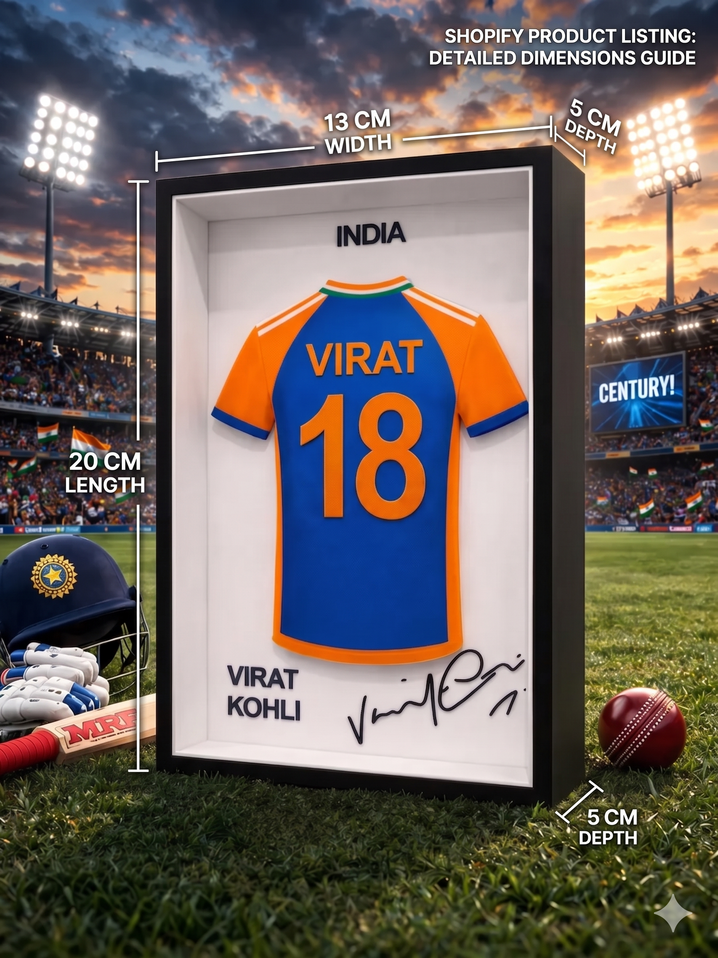Virat Kohli - India - Jersey Frame